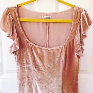 Reformation Maya Velvet Ruffle Top